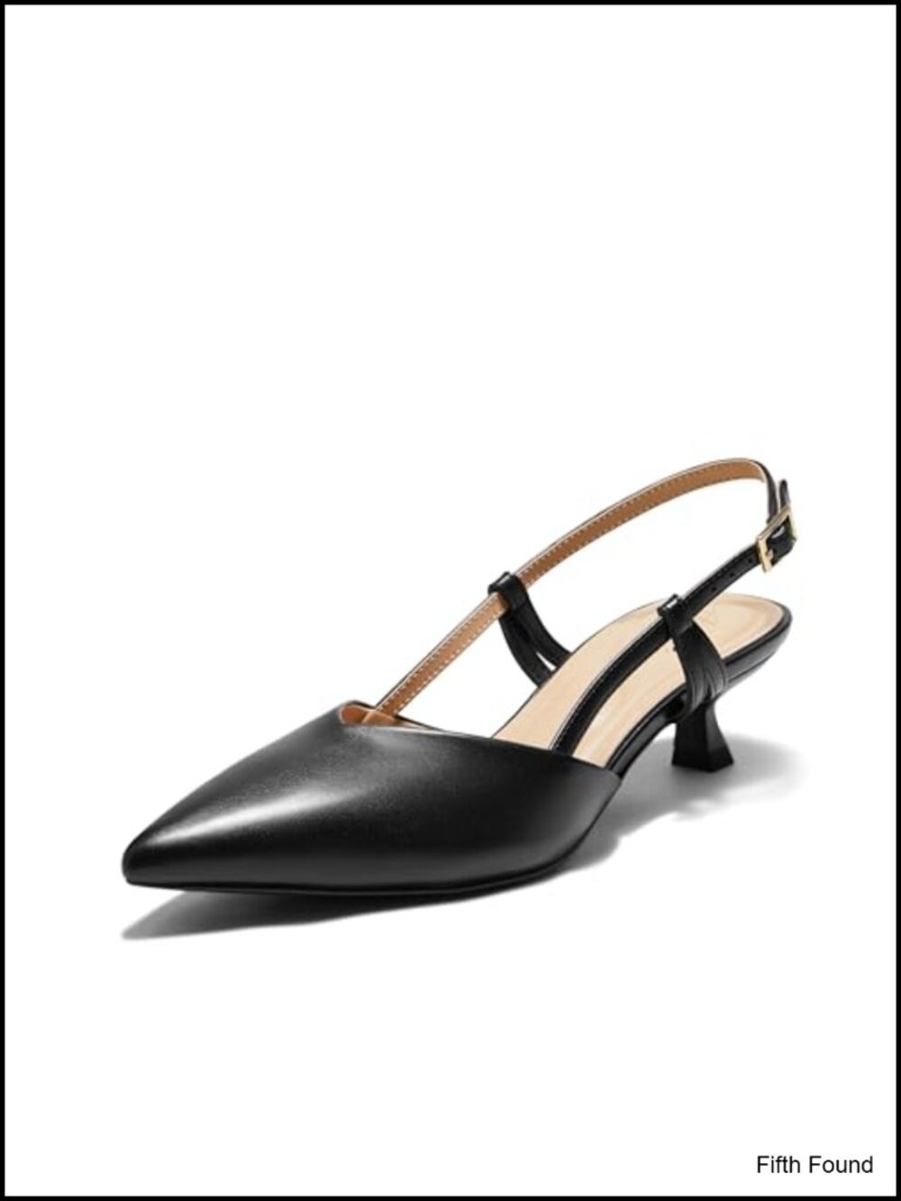 Slingback Kitten Heels Closed Toe Pointed Toe Low Pump Dress Work Bridal Wedding